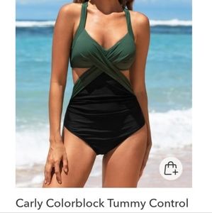 Cupshe Carly Colorblock tummy control one piece swimsuit NWT